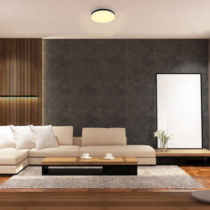 Modern Flush Ceiling Lights with Black Frame and Bronze/Copper Accents