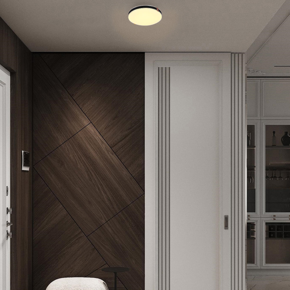 Modern Flush Ceiling Lights with Black Frame and Bronze/Copper Accents