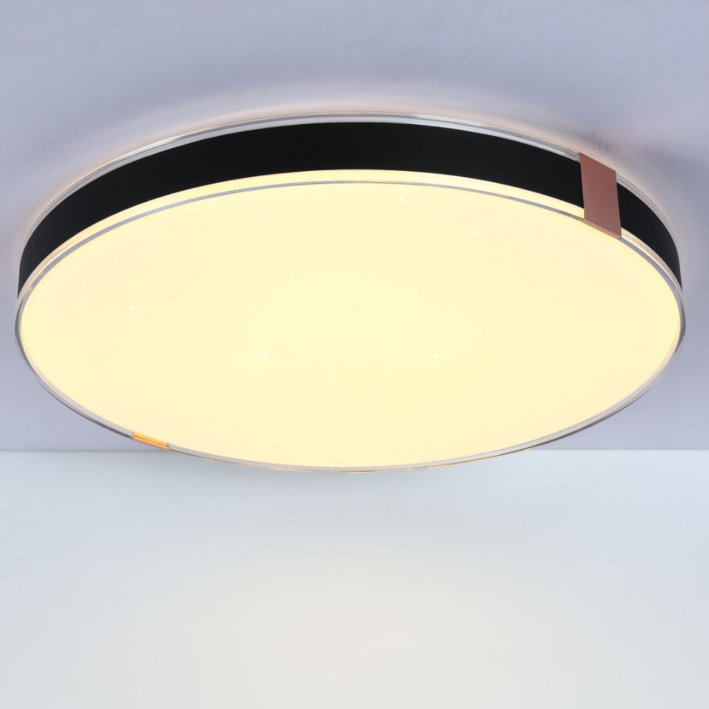 Modern Flush Ceiling Lights with Black Frame and Bronze/Copper Accents