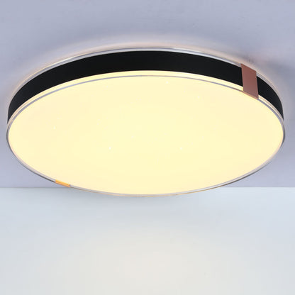 Modern Flush Ceiling Lights with Black Frame and Bronze/Copper Accents