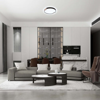 Modern Flush Ceiling Lights with Black Frame and Bronze/Copper Accents