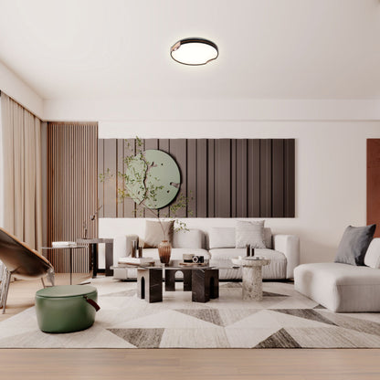 Modern Flush Ceiling Lights with Black Frame and Bronze/Copper Accents