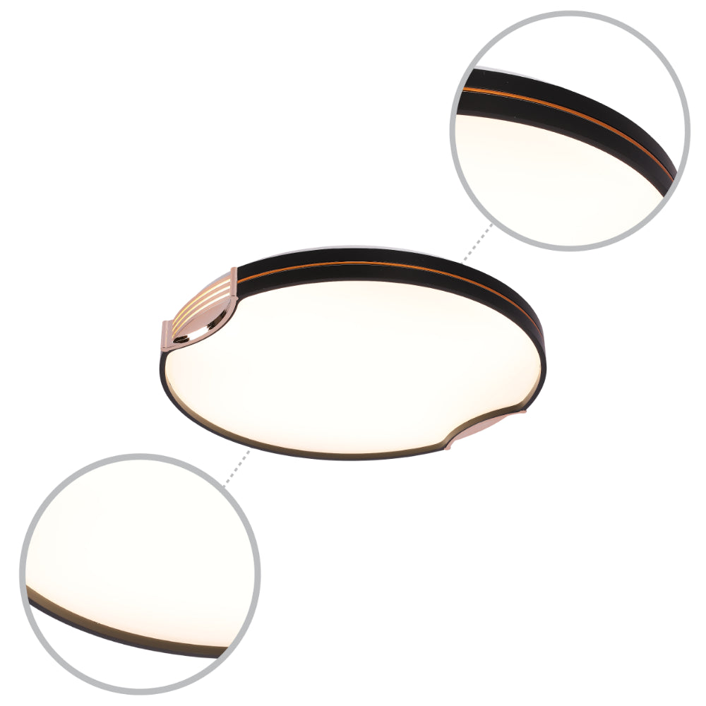 Modern Flush Ceiling Lights with Black Frame and Bronze/Copper Accents