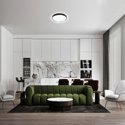 Modern Flush Ceiling Lights with Black Frame and Bronze/Copper Accents