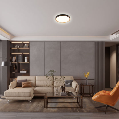 Modern Flush Ceiling Lights with Black Frame and Bronze/Copper Accents