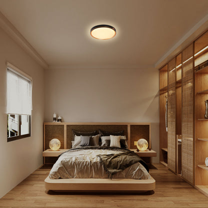 Modern Flush Ceiling Lights with Black Frame and Bronze/Copper Accents