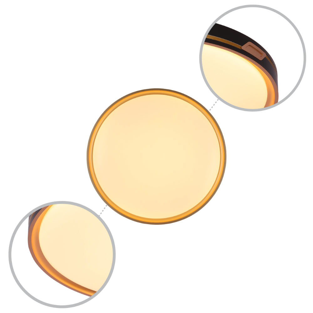 Modern Flush Ceiling Lights with Black Frame and Bronze/Copper Accents