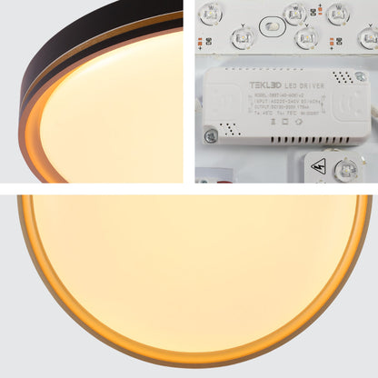 Modern Flush Ceiling Lights with Black Frame and Bronze/Copper Accents