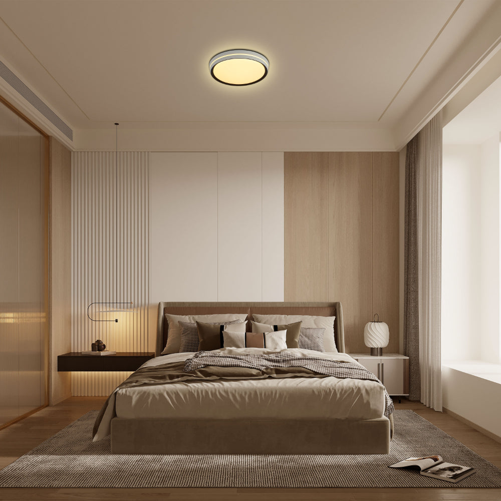 Modern Flush Mount Ceiling Light with Decorative Ring Accent