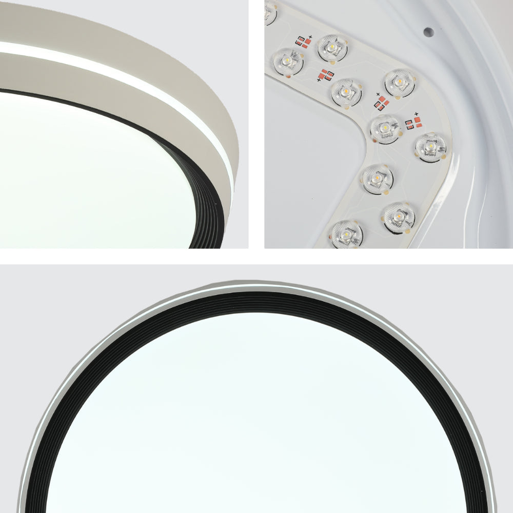 Modern Flush Mount Ceiling Light with Decorative Ring Accent