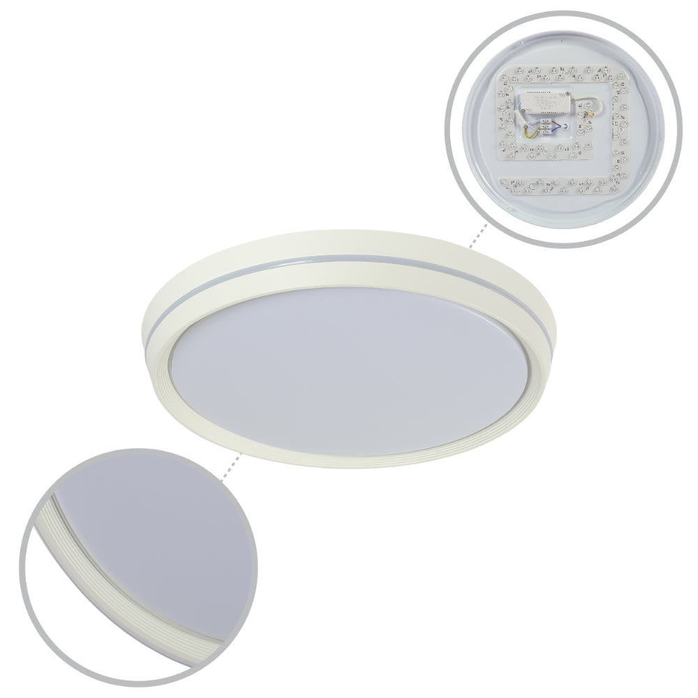 Modern Flush Mount Ceiling Light with Decorative Ring Accent