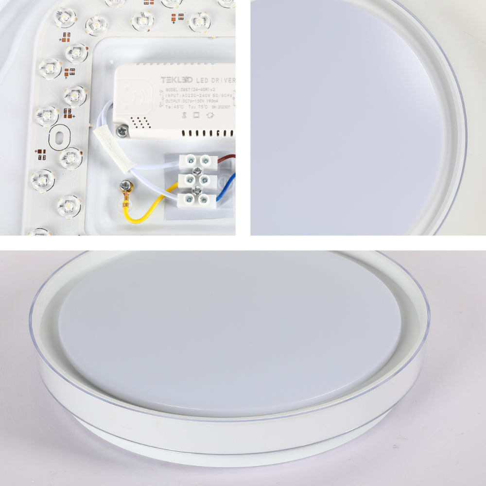 Modern Flush Mount Ceiling Light with Triple Light Diffusion