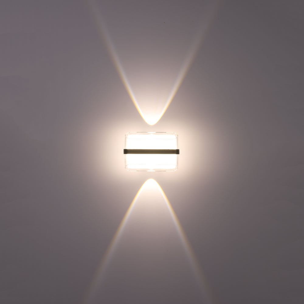 Modern Triple-source Up Down Decorative Band LED Wall Light Black 4000K 12W