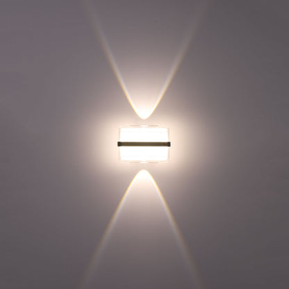 Modern Triple-source Up Down Decorative Band LED Wall Light Black 4000K 12W