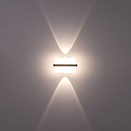 Modern Triple-source Up Down Decorative Band LED Wall Light Black 4000K 12W