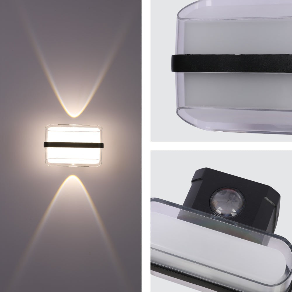 Modern Triple-source Up Down Decorative Band LED Wall Light Black 4000K 12W
