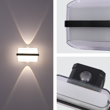 Modern Triple-source Up Down Decorative Band LED Wall Light Black 4000K 12W