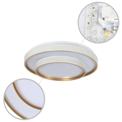 Modern Two-Layer LED Flush Mount Ceiling Light with Remote Control