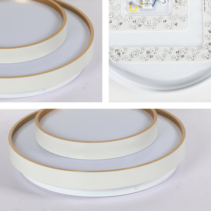 Modern Two-Layer LED Flush Mount Ceiling Light with Remote Control