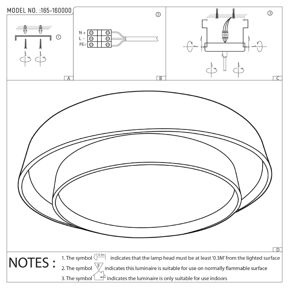 Modern Two-Layer LED Flush Mount Ceiling Light with Remote Control