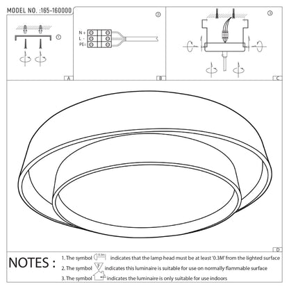 Modern Two-Layer LED Flush Mount Ceiling Light with Remote Control