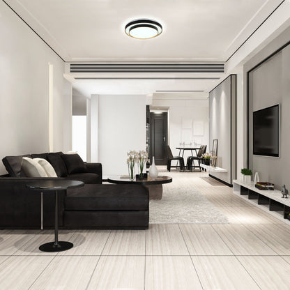 Modern Two-Layer LED Flush Mount Ceiling Light with Remote Control