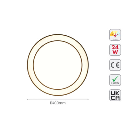 Modern Two-Layer LED Flush Mount Ceiling Light with Remote Control