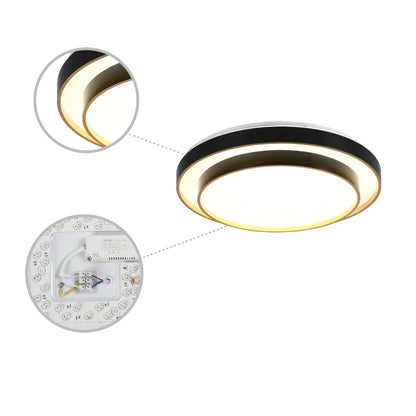 Modern Two-Layer LED Flush Mount Ceiling Light with Remote Control