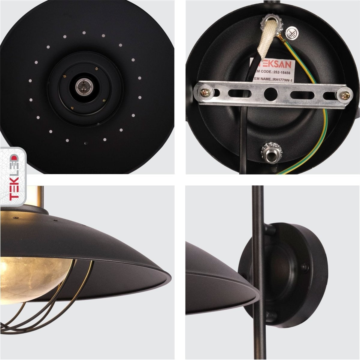 Sunflower Cottage Style Outdoor Wall Lamp, Matt Black, E27
