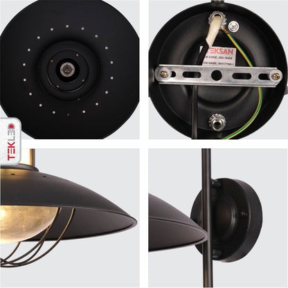 Sunflower Cottage Style Outdoor Wall Lamp, Matt Black, E27