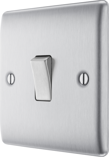 BG Nexus Metal Brushed Steel 16AX Light Switch