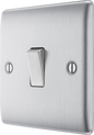 BG Nexus Metal Brushed Steel 16AX Light Switch