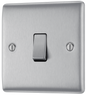BG Nexus Metal Brushed Steel 16AX Light Switch