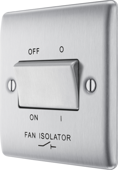 BG Nexus Metal Brushed Steel 10A Fan Isolator