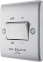 BG Nexus Metal Brushed Steel 10A Fan Isolator