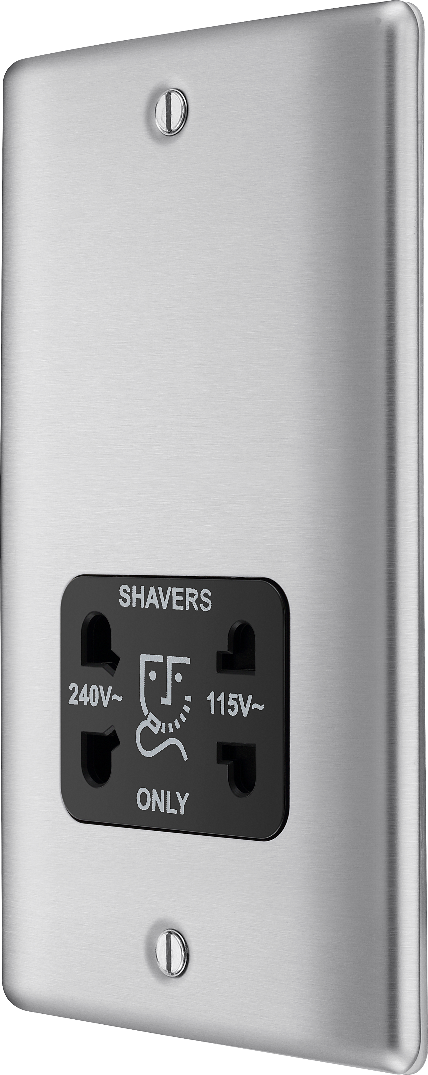 BG Nexus Metal Brushed Steel Shaver Socket