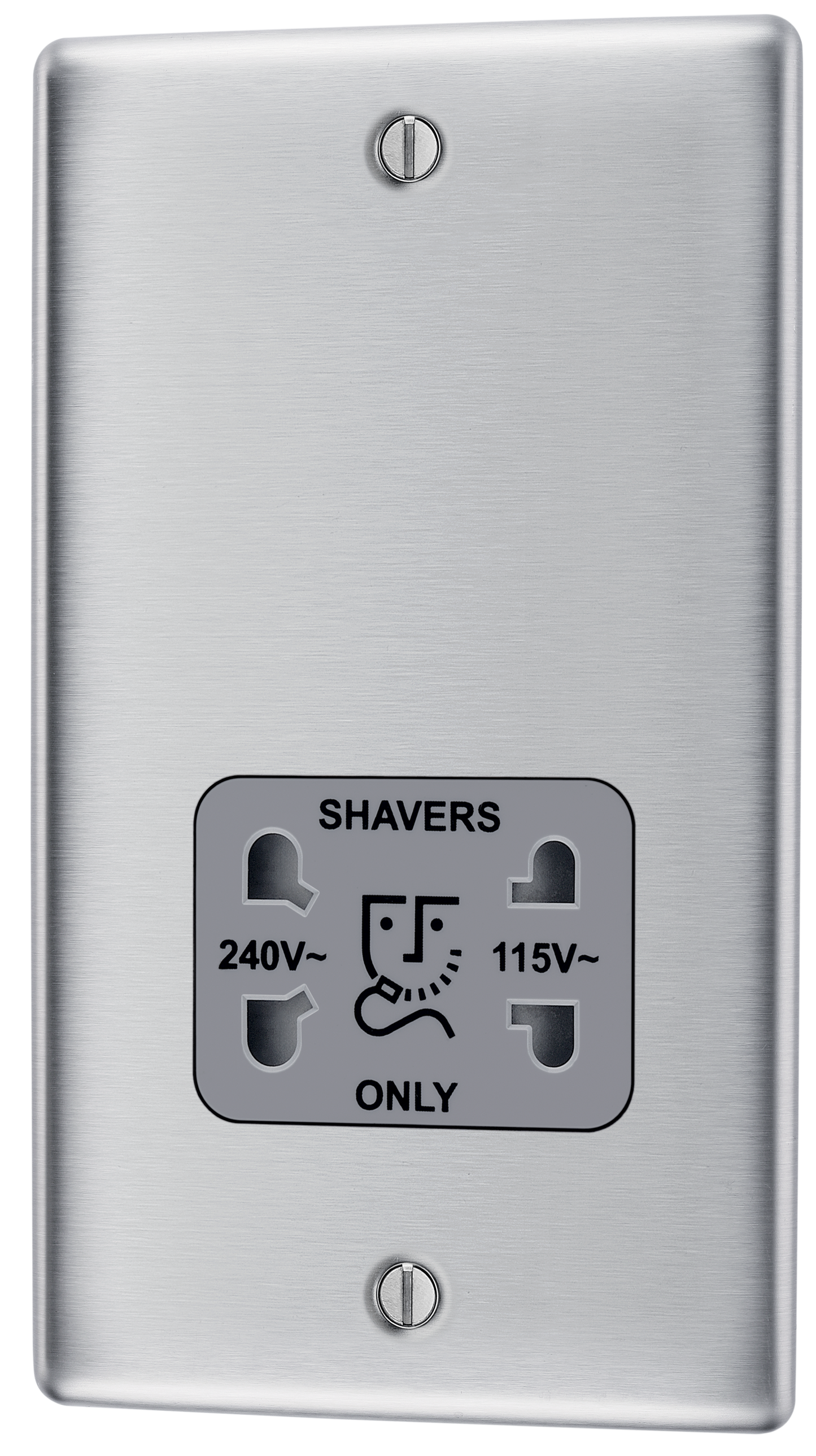 BG Nexus Metal Brushed Steel Shaver Socket