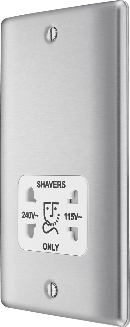 BG Nexus Metal Brushed Steel Shaver Socket