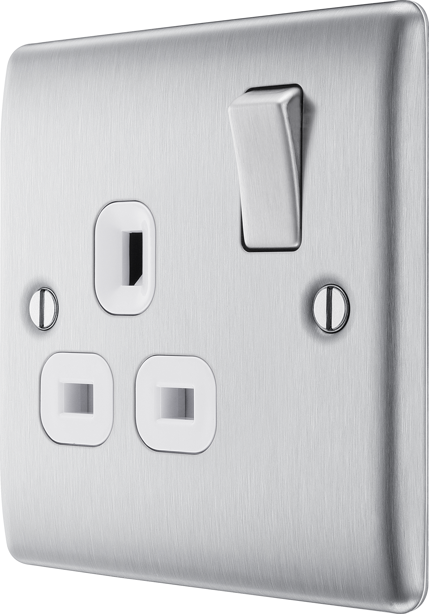 BG Nexus Metal Brushed Steel 13A Switched Socket