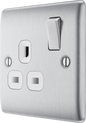 BG Nexus Metal Brushed Steel 13A Switched Socket