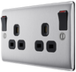 BG Nexus Metal Brushed Steel 13A Switched Socket