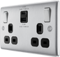 BG Nexus Metal Brushed Steel USB Charging Socket