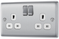 BG Nexus Metal Brushed Steel 13A Switched Socket