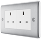BG Nexus Metal Brushed Steel 13A Switched Socket