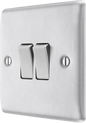 BG Nexus Metal Brushed Steel 16AX Light Switch