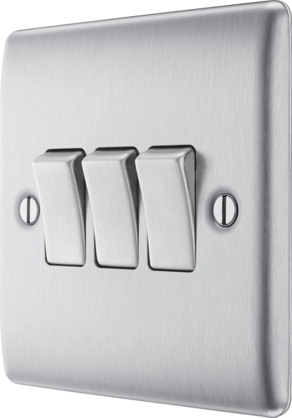 BG Nexus Metal Brushed Steel 16AX Light Switch