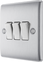 BG Nexus Metal Brushed Steel 16AX Light Switch