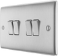 BG Nexus Metal Brushed Steel 16AX Light Switch