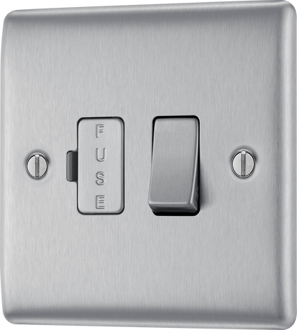 BG Nexus Metal Brushed Steel Fused Connection Unit