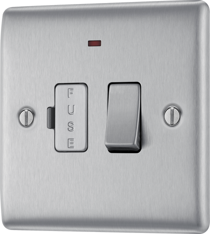 BG Nexus Metal Brushed Steel Fused Connection Unit